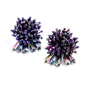 Elegant Purple Beaded Earrings